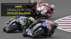Berita video aksi yang dilakukan Maverick Vinales dan Valentino Rossi setelah balapan MotoGP Argentina berakhir pada Minggu (9/4/2017).