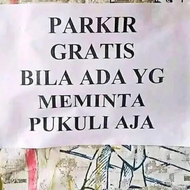 6 Tulisan Nyeleneh di Tempat Parkir Ini Kocak Banget, Bikin Ngakak