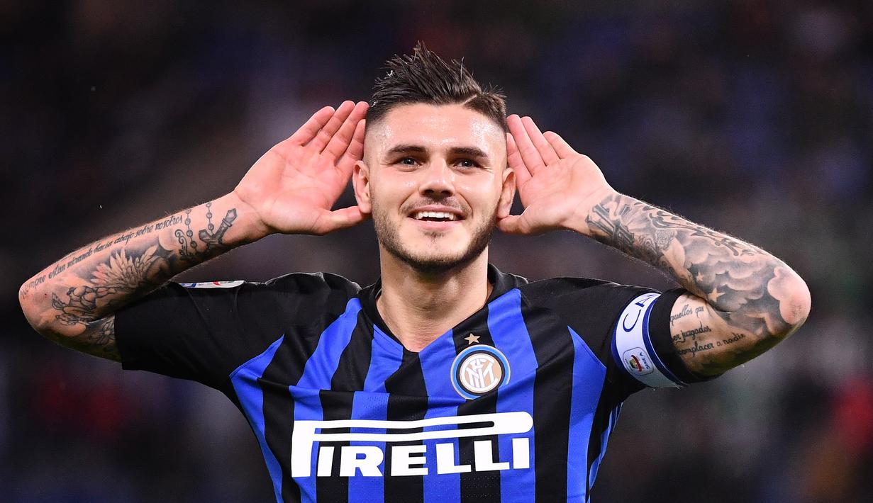 1. Mauro Icardi - Inter Milan memberikan nomor punggung 7 kepada Mauro Icardi setelah nomor 9 diberikan kepada Romelu Lukaku pada musim ini. (AFP/ Alberto Pizzoli)