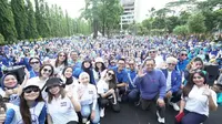 Partai Amanat Nasional (PAN) menggelar Senam Sehat Birukan Langit Indonesia di taman Taman Cattleya, Kemanggisan, Jakarta Barat, akhir pekan lalu. (Ist)