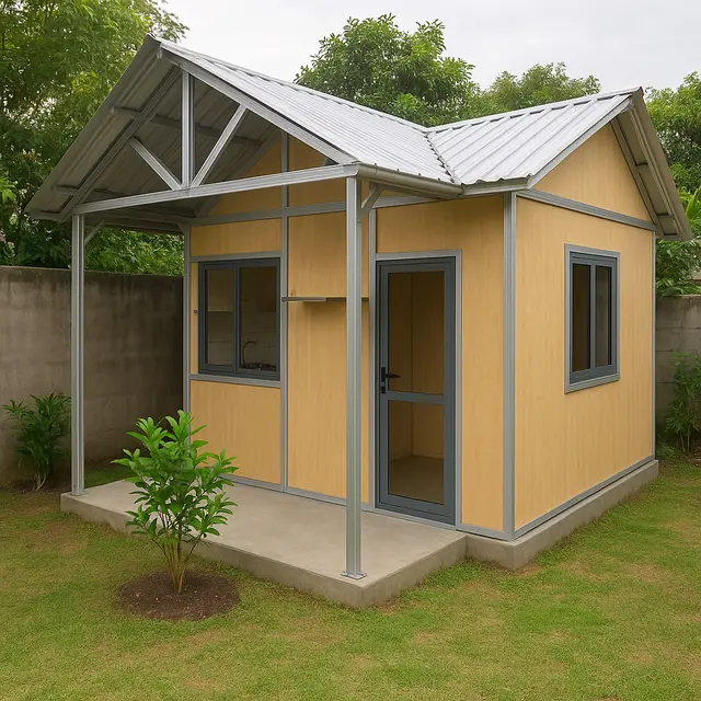 Model Rumah Semi Permanen dari Baja Ringan dan Triplek Budjet Rp 15-25 Juta