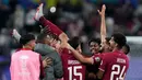 Qatar selalu menang pada tiga laga yang mereka lalui. (AP Photo/Thanassis Stavrakis)