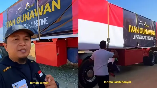 Viral Video Kontainer Raksasa Berisi Bantuan untuk Palestina dari Ivan Gunawan (TikTok dan Instagram @ivangunawan)