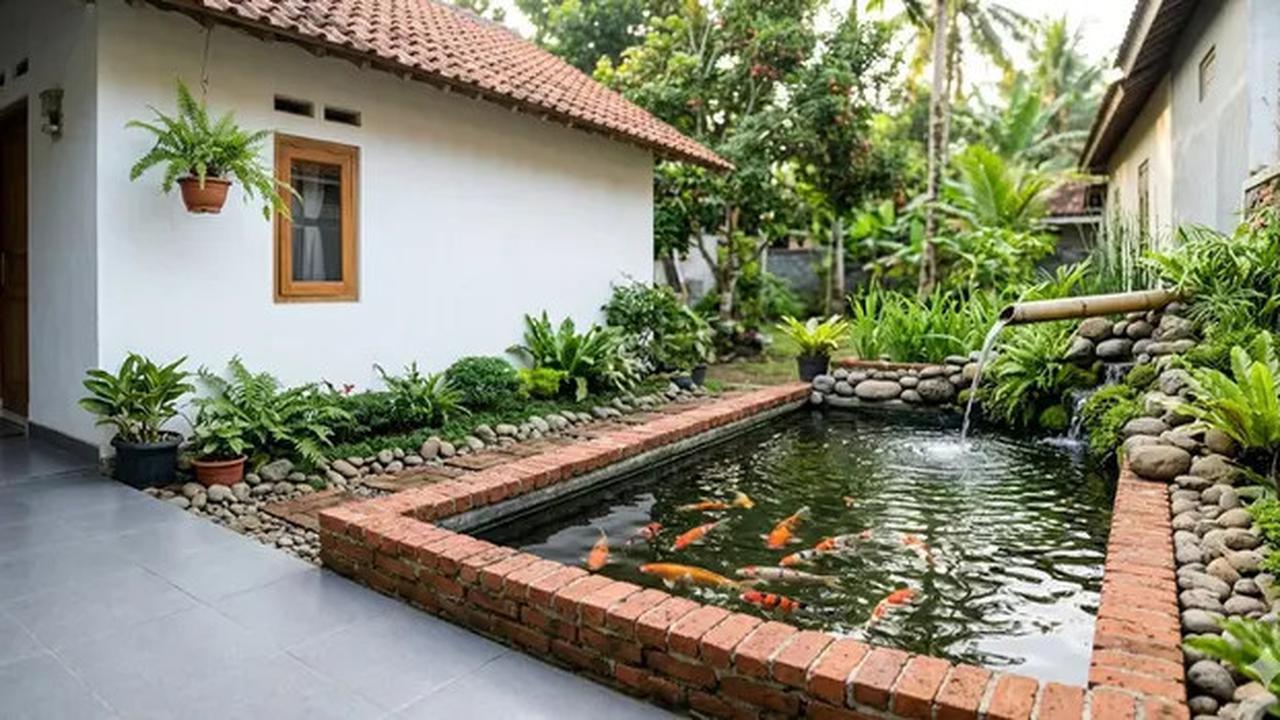 5 Inspirasi Model Kolam Ikan Memanjang di Samping Rumah Subsidi yang Menenangkan