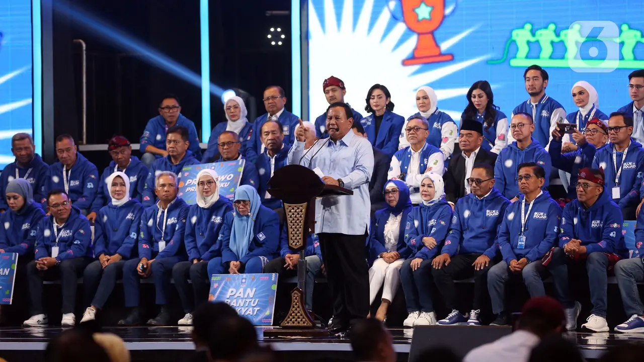 Bakal calon presiden (bacapres) Prabowo Subianto menghadiri acara Hari Ulang Tahun (HUT) ke-25 Partai Amanat Nasional (PAN) pada Senin 28 Agustus 2023 di Hotel Sultan, Jakarta.