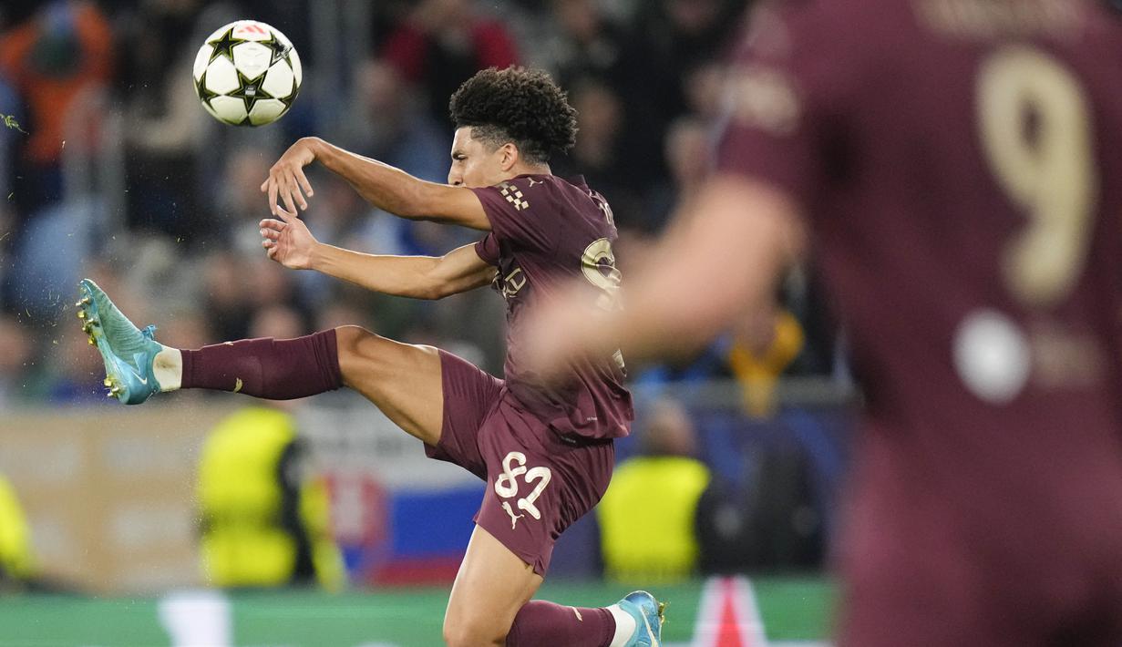 Berkat hasil ini, Manchester City akhirnya meraih kemenangan pertama mereka di League Phase Liga Champions musim ini. Mereka mengumpulkan empat poin dari dua laga. (AP Photo/Petr Josek)