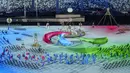 Penampil berpartisipasi dalam Upacara Pembukaan Paralimpiade Tokyo 2020 di Tokyo, Selasa, 24 Agustus 2021. (OIS via AP Photo/Bob Martin)