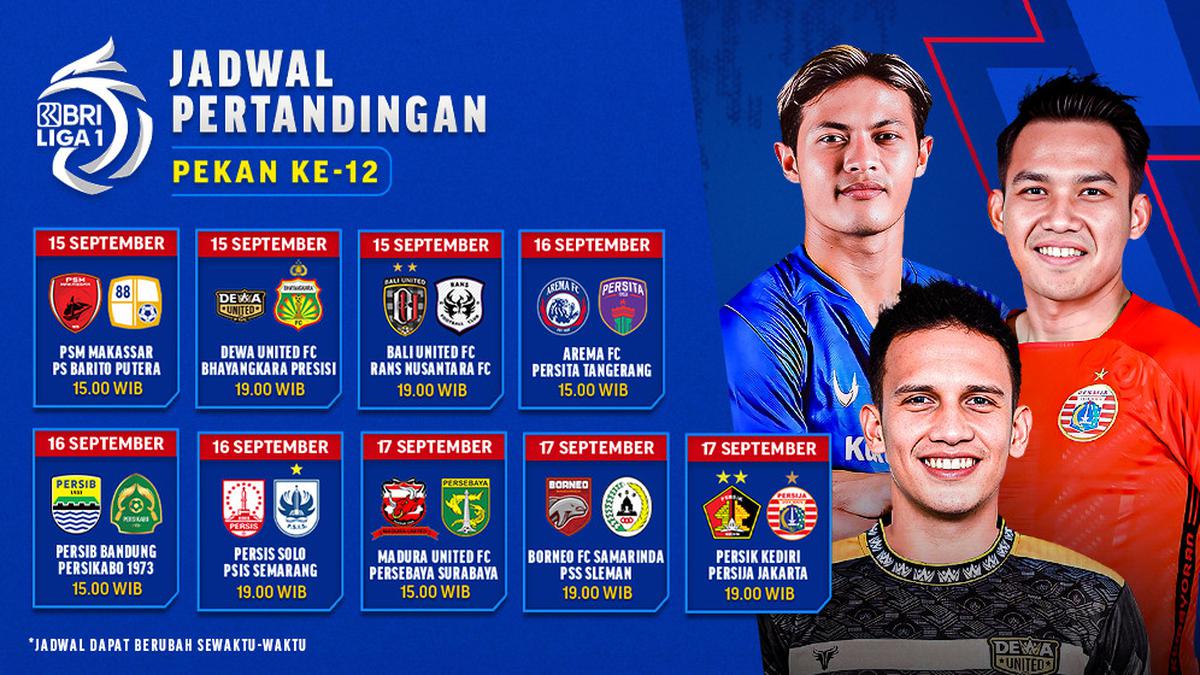 Jadwal Live Streaming BRI Liga 1 2023/2024 Pekan Ke12 di Vidio, 1517