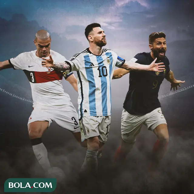 Ilustrasi - Pepe, Lionel Messi, Olivier Giroud