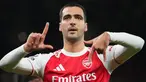 Pemain Arsenal, Mikel Merino melakukan selebrasi setelah mencetak gol ke gawang Brentford dalam laga lanjutan Liga Inggris 2025/2026 di Emirates Stadium, London, Inggris, Rabu (03/12/2025) waktu setempat. (AP Photo/Kirsty Wigglesworth)