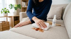 Cara Menghilangkan Noda Makanan di Sofa Kain Tanpa Perlu Memanggil Teknisi