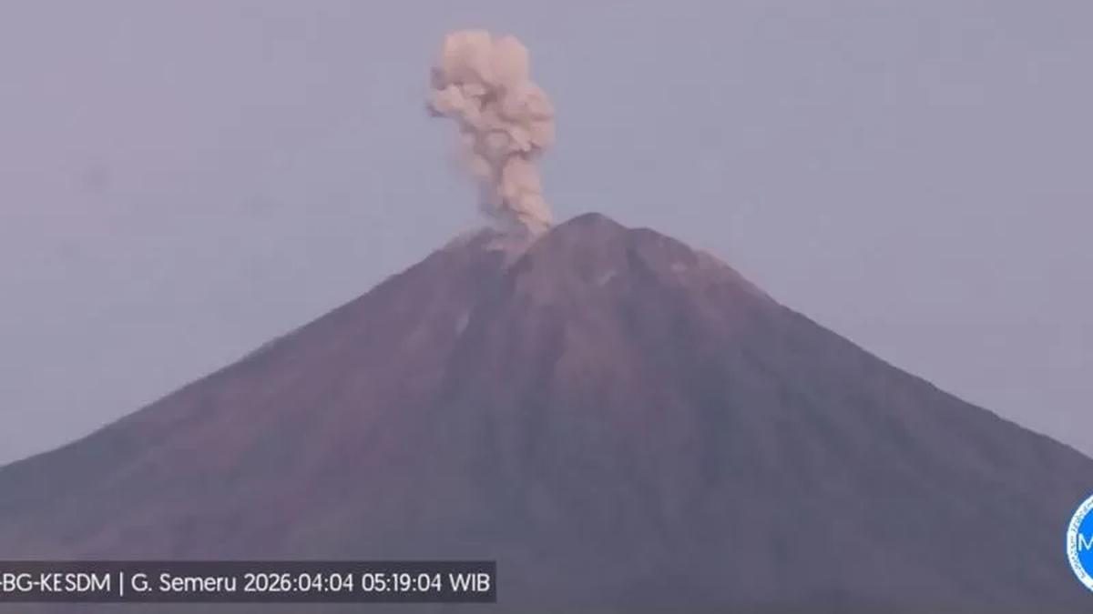 Semeru erupsi 9 kali beruntun Sabtu pagi — kolom letusan tembus 1.000 meter. Warga zona bahaya diminta waspada penuh. #Semeru #ErupsiSemeru #PVMBG