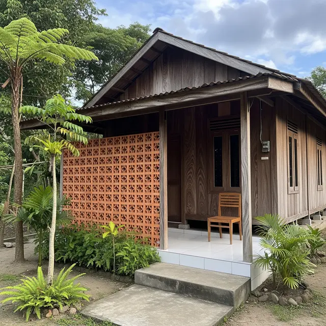 9 Rumah Desa Kombinasi Kayu dan Roster agar Lebih Adem, Ciptakan Hunian Estetik