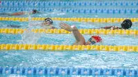 Pengurus Besar Akuatik Indonesia (PB AI) kembali menyelenggarakan Kejuaraan Nasional Renang Antar Klub se-Indonesia, yang bertajuk 7th Indonesia Open Aquatic Championships (IOAC) 2025, di Stadion Akuatik Gelora Bung Karno, Jakarta Pusat. (Bola.com/Muhammad Iqbal Ichsan)