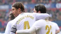 Sergio Ramos mencetak gol kedua Real Madrid (ANDER GILLENEA / AFP)