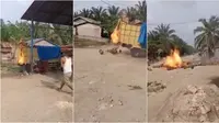 Viral video 500 tabung gas 3 kg terbakar di dalam truk. (Sumber: Instagram/@undercover.id)