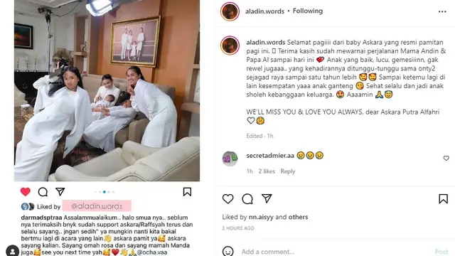 Raffsyah pemeran Askara pamit dari Ikatan Cinta (Foto: Instagram @aladin.words)