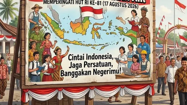 Poster Kemerdekaan 17 Agustus 1945 HUT RI Ke-81 (AI Generated)