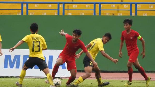 Timnas Indonesia U-18 Vs Malaysia pada babak semifinal Piala AFF U-18 2018 di Go Dau Stadium, Sabtu (17/8/2019).