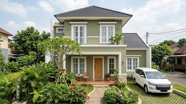 Warna Cat Rumah 2 Lantai yang Terlihat Elegan/AI Generated