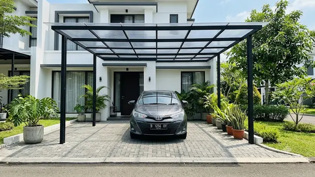 Carport Atap Polycarbonate Bening