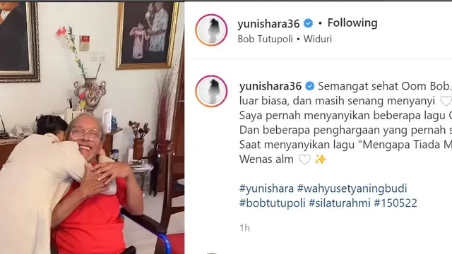 Yuni Shara dan Bob Tutupoly. (Instagram @yunishara36)