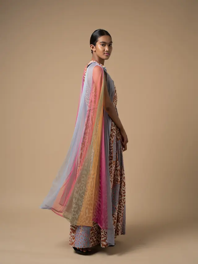 Model Batik Wanita Cape Kombinasi Chiffon Pastel