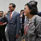 Menkeu Sri Mulyani dan Menlu Retno Marsudi mendampingi Presiden Jokowi bertemu delegasi Arab Saudi dalam acara KTT G20 di Osaka, Jepang, Jumat 28 Juni 2019 (foto: Setpres RI).