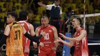 Jakarta Bhayangkara Presisi meraih kemenangan di AVC Men’s Club Championship 2026 Pontianak setelah mengalahkan klub Kazakhstan, Rabu (13/5/2026). (Dok. PBVSI)