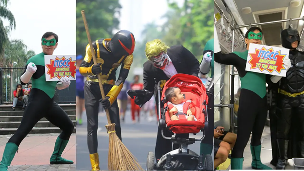 Para Superhero Sambangi Car Free Day di Jakarta