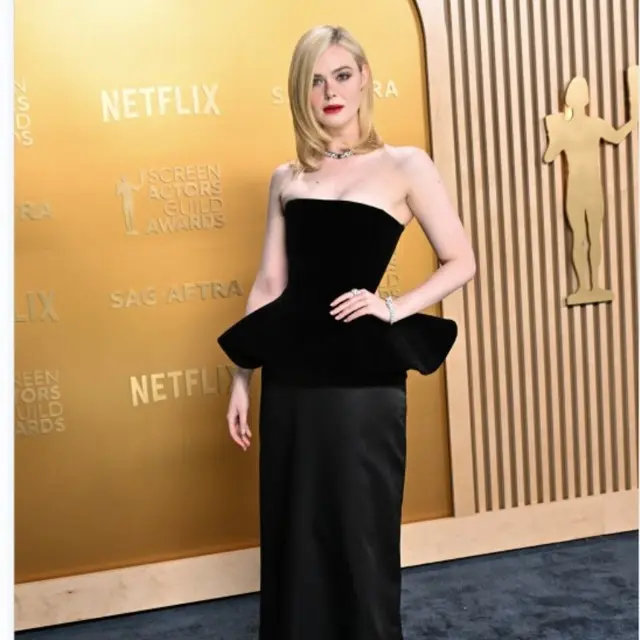 Elle Fanning Selebriti Berbusana Terbaik di SAG Awards 2025, dari Timothee Chalamet.  (Robyn Beck / AFP)