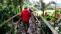 Jembatan gantung penghubung hutan adat dengan Desa Marena, Kecamatan Kulawi, Kabupaten Sigi, Sulteng. (Liputan6.com/Anri Syaiful)