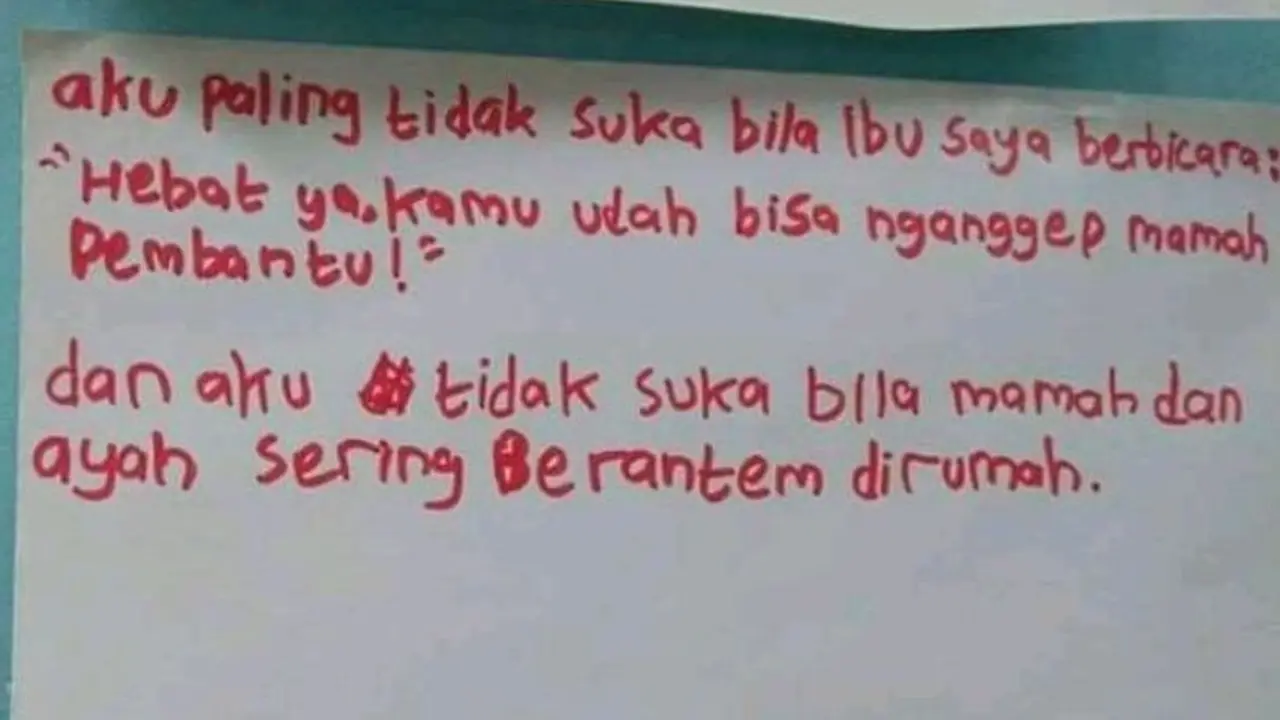 7 Surat Curhatan Anak ke Orangtua Ini Bikin Sedih