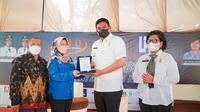 Wali Kota Medan Muhammad Bobby Afif Nasution saat pembukaan event Virtual Job Fair Kota Medan di halaman Kampus LP31 Jalan Sei Serayu Medan, Rabu (17/11/2021).