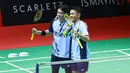 Babak 32 besar Indonesia Masters 2023 yang digelar di Istora Senayan Jakarta, Selasa (24/1/2023) mampu dilewati oleh tiga ganda putra terbaik Indonesia, Fajar Alfian/Muhammad Rian Ardianto, Marcus Fernaldi Gideon/Kevin Sanjaya dan Mohammad Ahsan/Hendra Setiawan yang sekaligus mengantarkan mereka ke babak 16 besar. Selain mereka, ikut lolos juga tiga ganda putra pelapis, yaitu Leo Rolly Carnando/Daniel Marthin, Muhammad Shohibul Fikri/Bagas Maulana dan Sabar Karyaman/Moh Reza Pahlevi. (Bola.com/M Iqbal Ichsan)