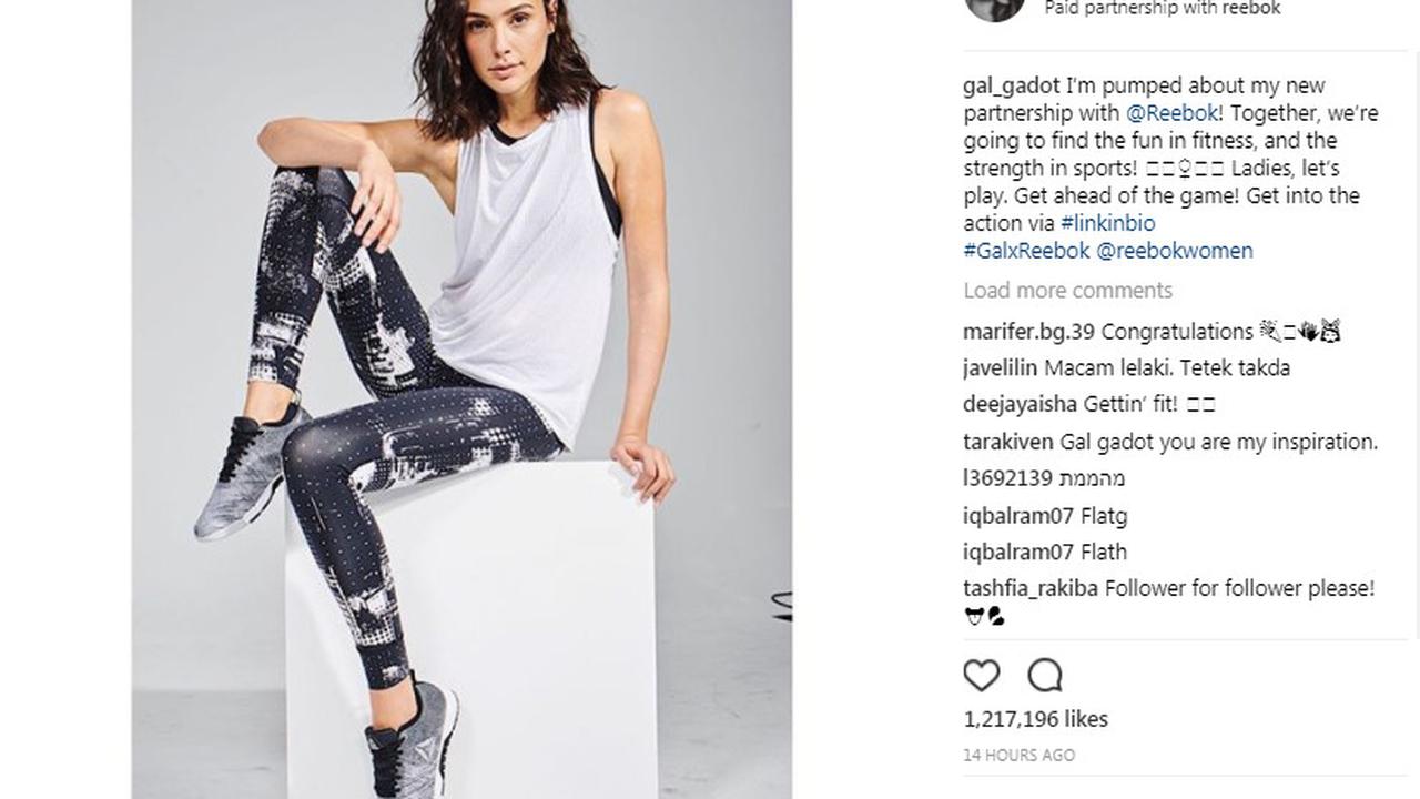 Jadi Brand Ambassador Reebok, Gal Gadot Tunjukkan Kekuatan Perempuan