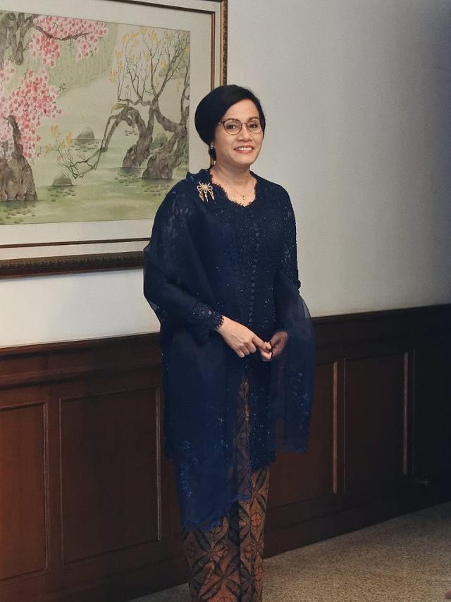 Menteri Keuangan Sri Mulyani dalam SVARNA by IKAT Indonesia oleh Didiet Maulana, foto: Istimewa