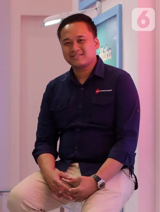 Project Director Dhika Universe Malang Randy Areza di sela-sela Indonesia Properti Expo 2020 di Jakarta, Rabu (19/2/2020). Proyek Dhika Universe Malang menempati area seluas 7.300 m2, di atasnya mencakup dua menara apartemen setinggi 20 lantai dengan total 1.036 unit. (Liputan6.com/Fery Pradolo)