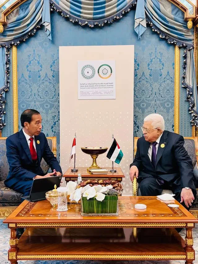 Presiden Joko Widodo (Jokowi) bertemu dengan Presiden Palestina, Mahmoud Abbas