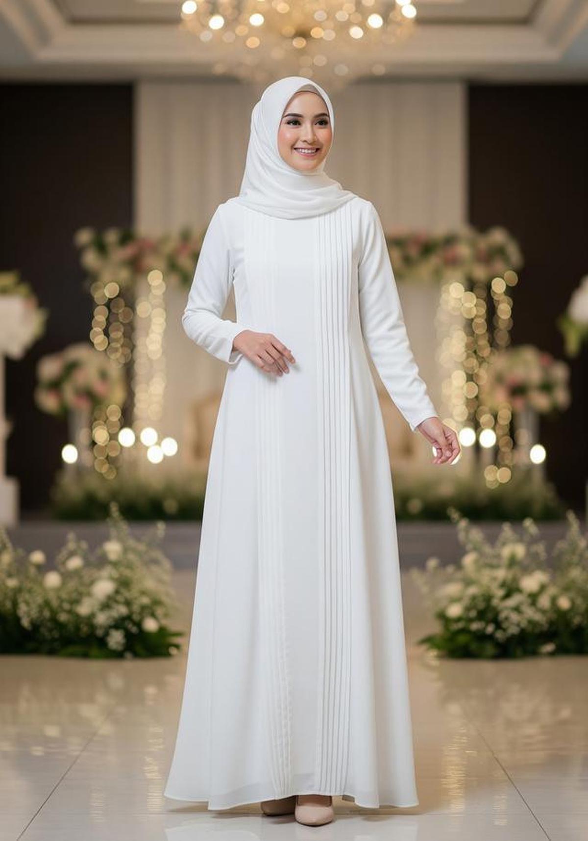 9 Model Gamis Putih Simple dan Elegan untuk Acara Syukuran, Tampil Anggun dan Bersahaja