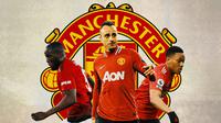 Manchester United - Romelu Lukaku, Dimitar Berbatov, Anthony Martial (Bola.com/Adreanus Titus)