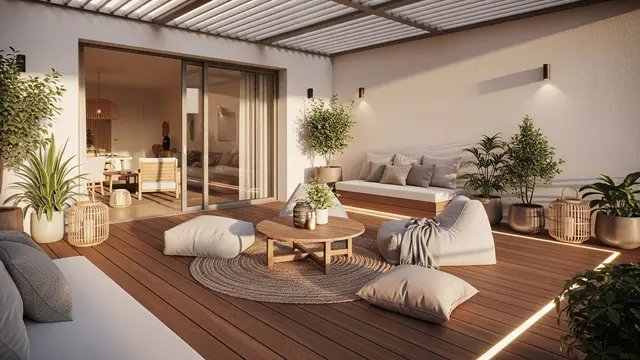 Model Teras Rumah Minimalis yang Nyaman untuk Aktivitas Keluarga (Image by Gemini AI)