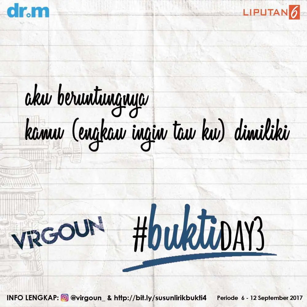 Puzzle lirik lagu baru Virgoun, Bukti Day 3. (DR M)