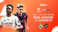 Live Streaming La Liga 2025/26: Real Madrid vs Levante, Tayang di Vidio