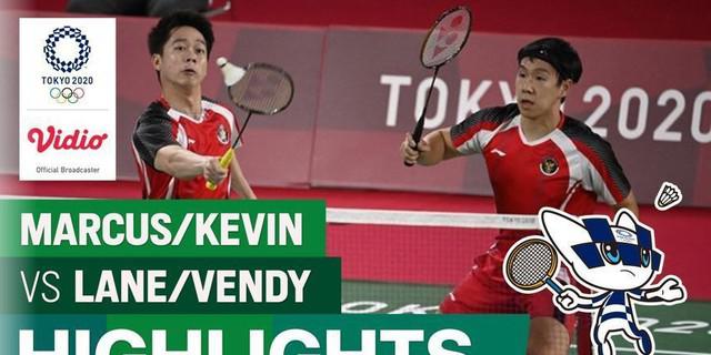 VIDEO: Highlights Bulutangkis Olimpiade Tokyo 2020, Marcus / Kevin Atasi Inggris Raya Dua Set Langsung