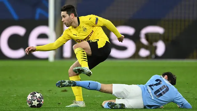 FOTO: Kembali Menang 2-1, Manchester City Singkirkan Borussia Dortmund di Perempatfinal Liga Champions - Raphael Guerreirovie; Bernardo Silva