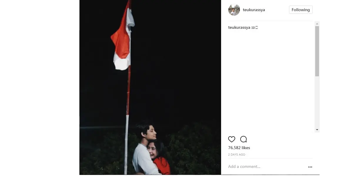 Prilly Latuconsina dan Teuku Rasya terlihat nyaman dalam pelukan (Foto: Instagram)