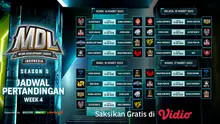 Link Live Streaming Pertandingan MDL Indonesia Season 5 di Vidio Pekan Keempat. (Sumber : dok. vidio.com)