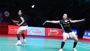 Aksi ganda putri Indonesia, Rachel Allessya Rose/Febi Setianingrum, pada babak kedua Indonesia Open 2026 di Istora Senayan, Jakarta, Kamis (4/6/2026). (PBSI)