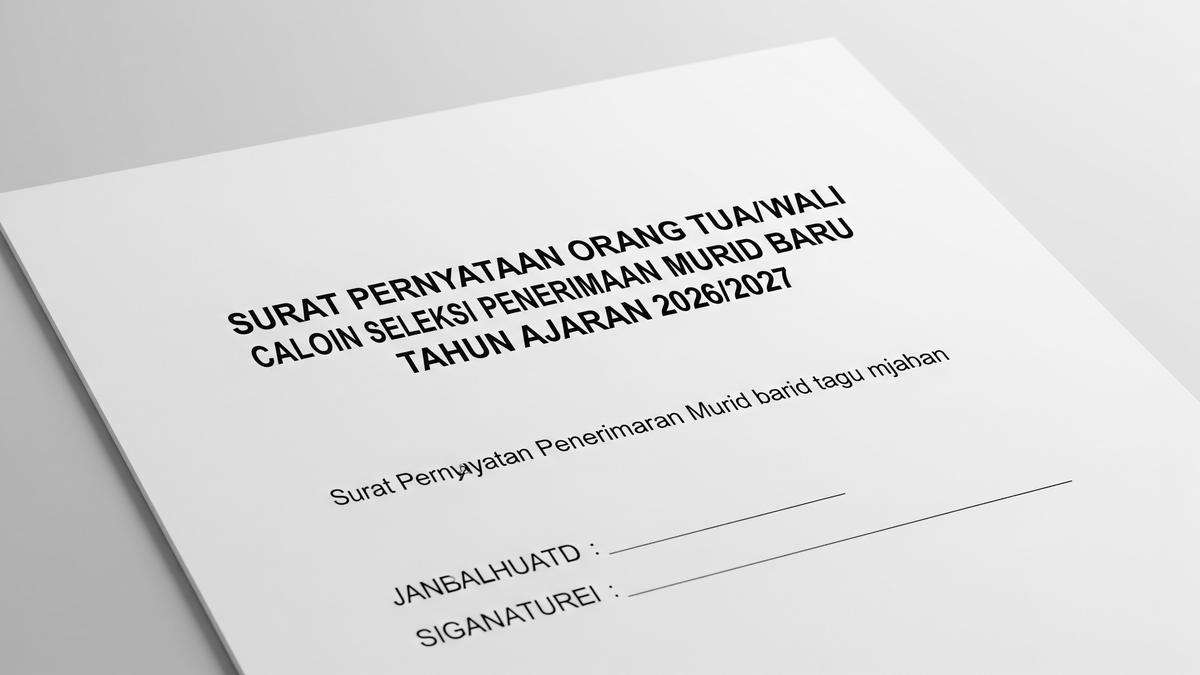 Contoh Surat Pernyataan Orang Tua SPMB 2026 yang Benar